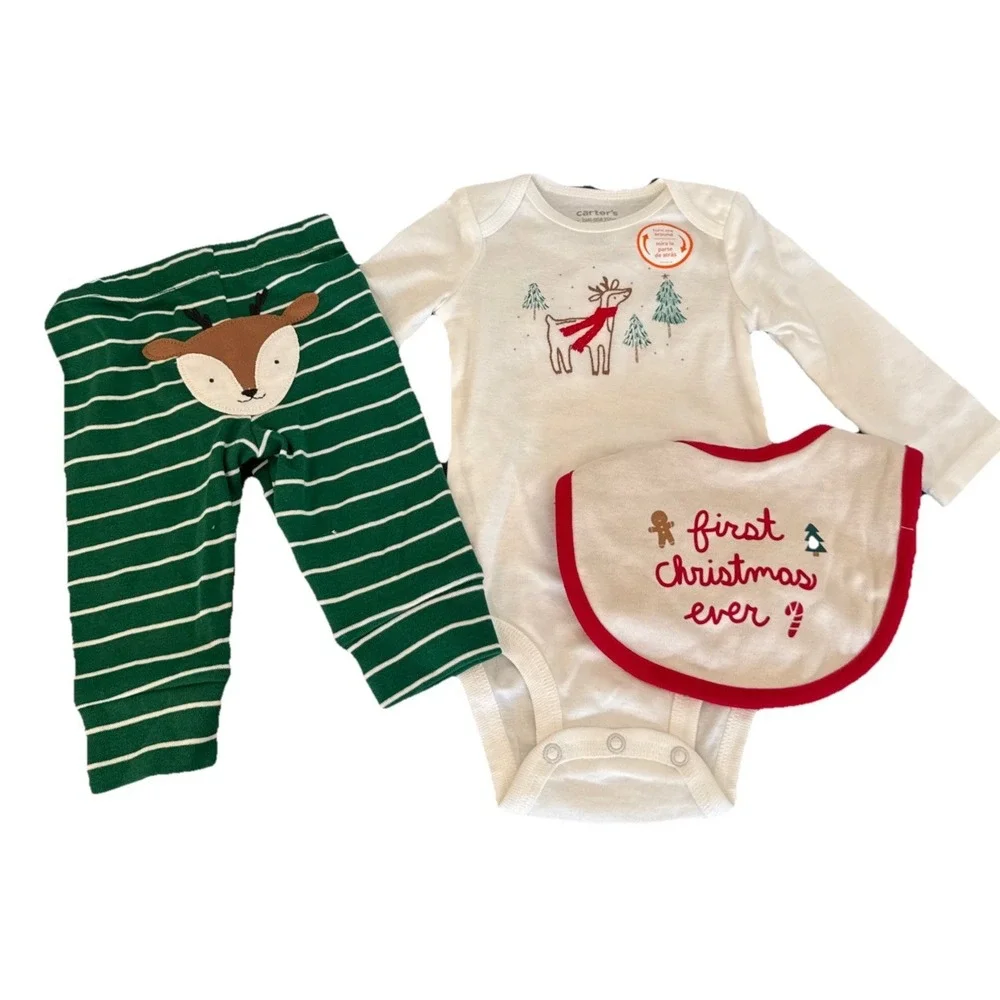 Christmas baby gift basket, Baby's 1st Christmas Rudolph Outfit Lovey‎ & Blanket